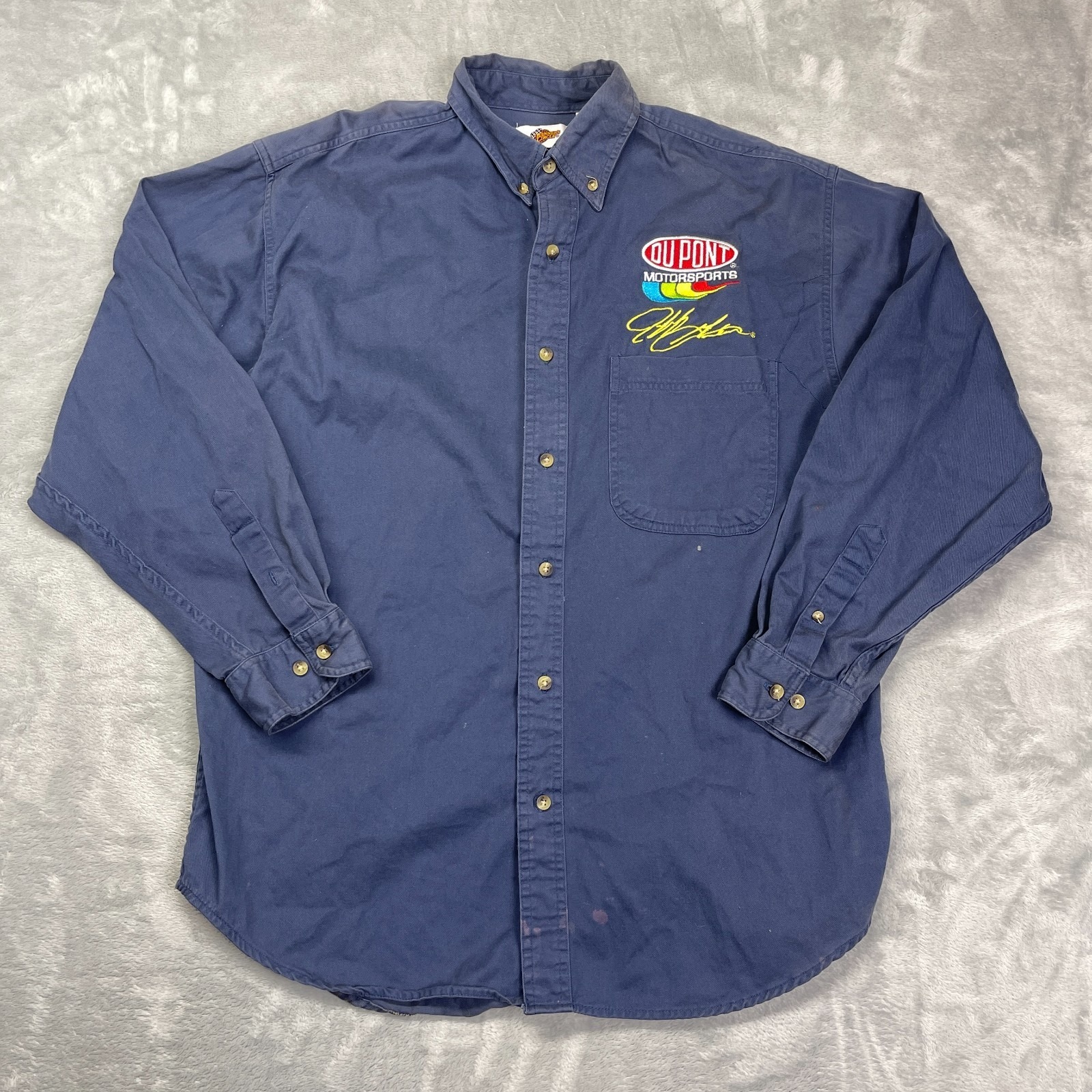 Jeff Gordon 24 Winners Circle Dupont Motorsports Shirt Mens Large Blue Nascar